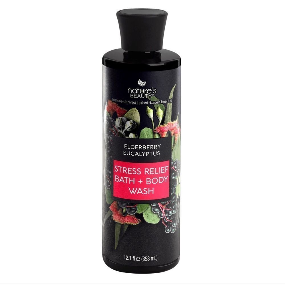 NWT Natures Beauty Brands ELDERBERRY EUCALYPTUS STRESS RELIEF BATH + BODY WASH